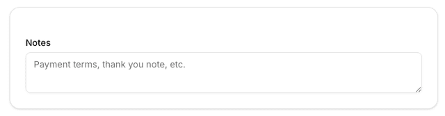 Client notes interface